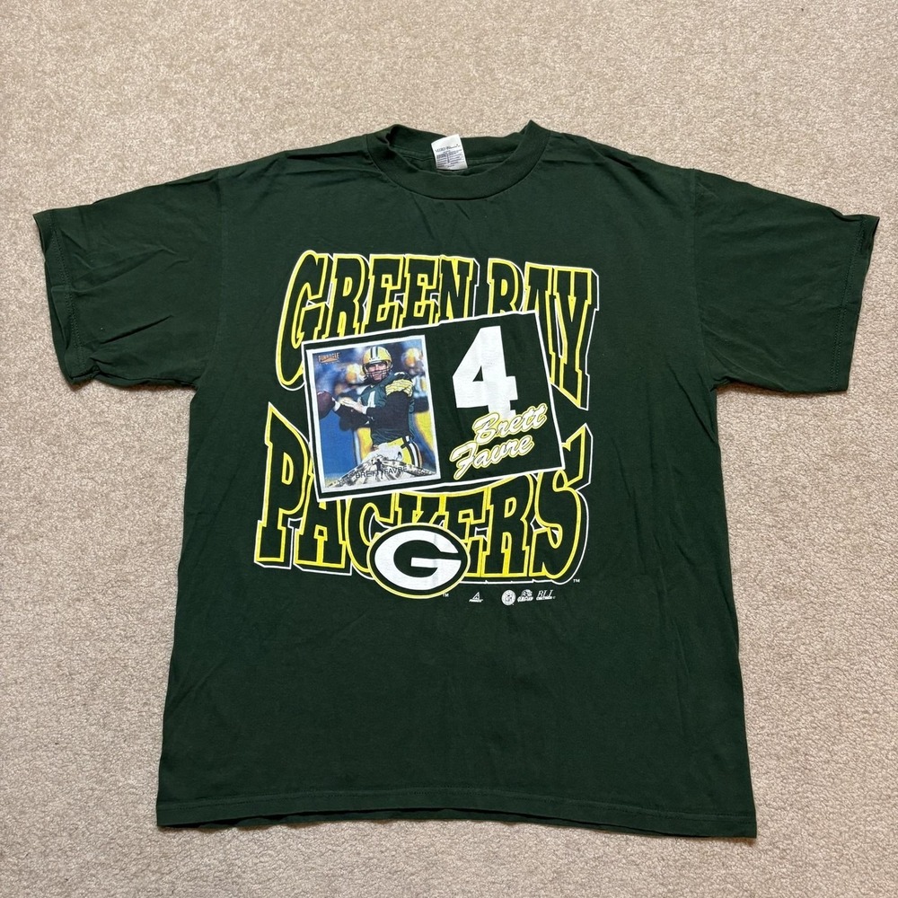 Vtg Green Bay Packers Brett Favre Shirt Mens Large Green NFL Football Unique 90s
